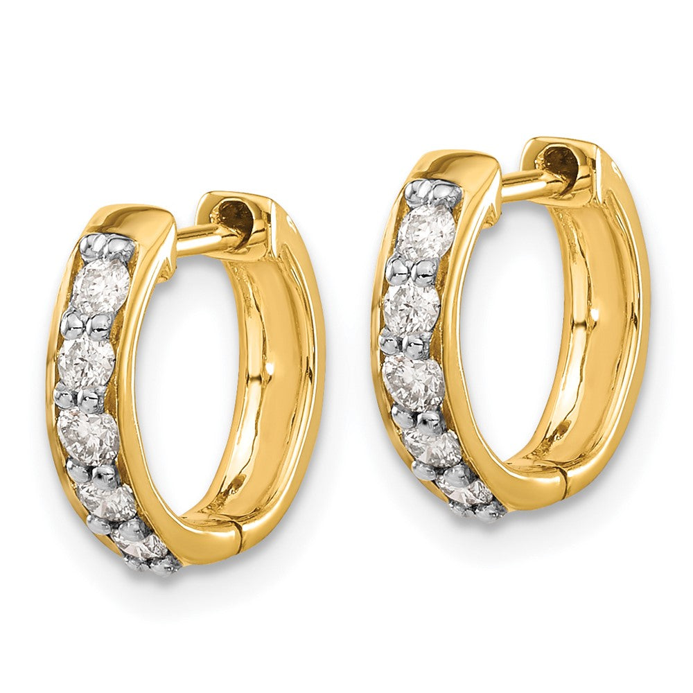 14K Lab Grown VS/SI FGH Dia Hinged Hoop Earrings