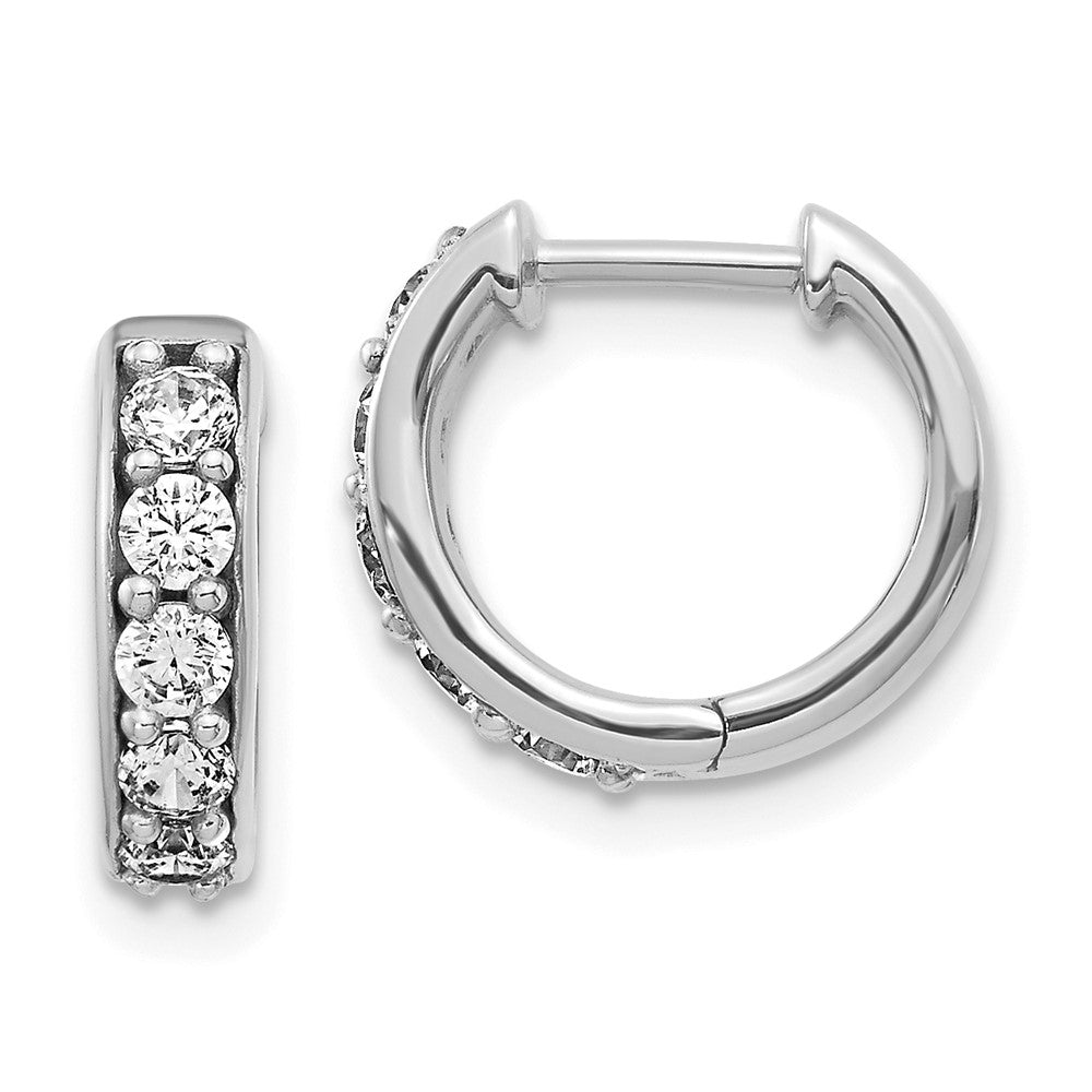 14K White Gold Lab Grown Diamond VS/SI FGH Hinged Hoop Earrings