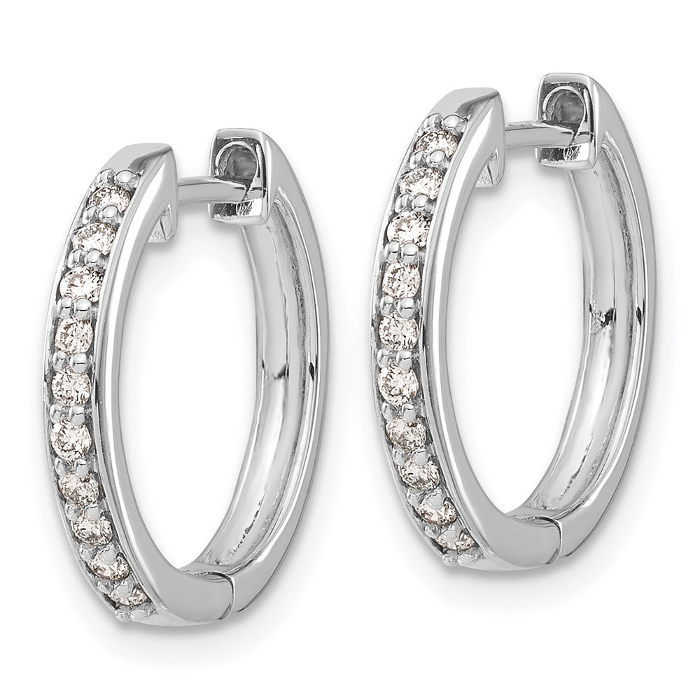 14K White Gold Lab Grown Diamond VS/SI FGH Hinged Hoop Earrings