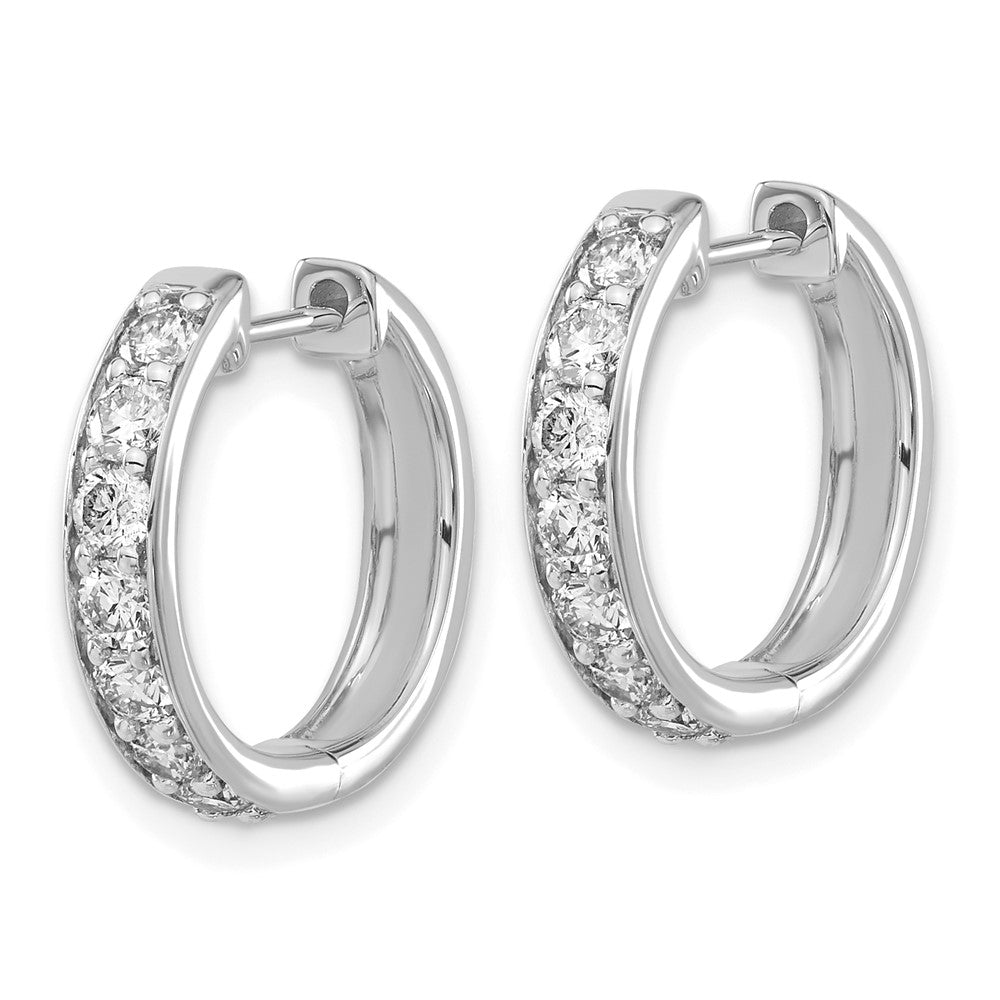 14K White Gold Lab Grown Diamond VS/SI FGH Hinged Hoop Earrings