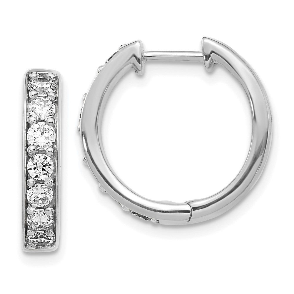 14K White Gold Lab Grown Diamond VS/SI FGH Hinged Hoop Earrings