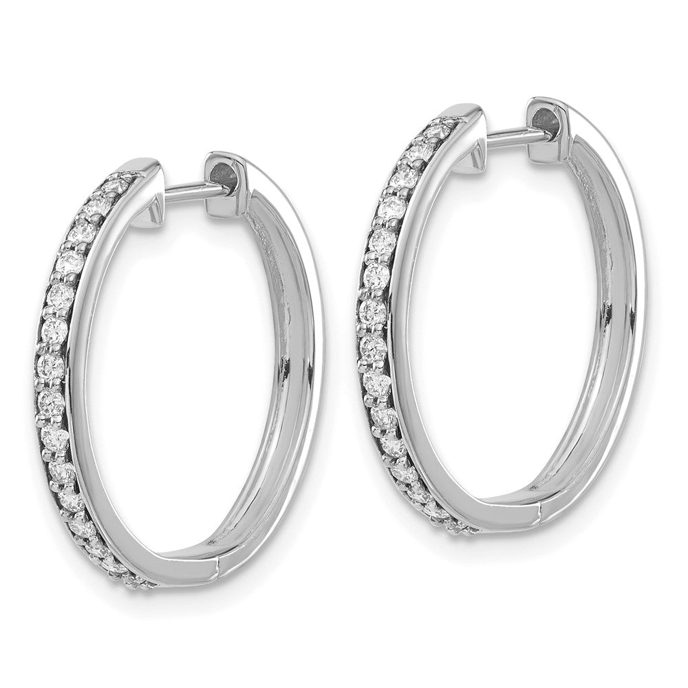 14K White Gold Lab Grown Diamond VS/SI FGH Hinged Hoop Earrings