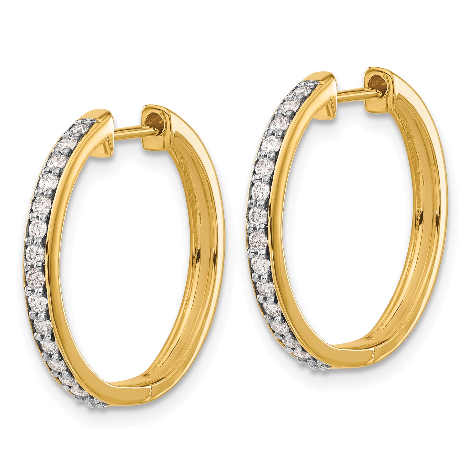 14K Lab Grown Diamond Vs/Si Fgh Hinged Hoop Earrings