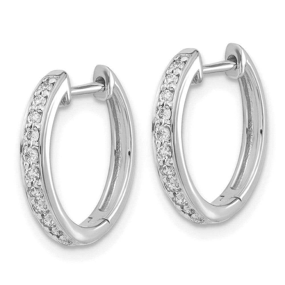 14K White Gold Lab Grown Diamond VS/SI FGH Hinged Hoop Earrings