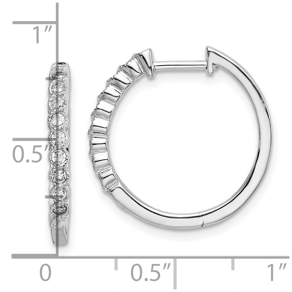 14K White Gold Lab Grown Diamond VS/SI FGH Hinged Hoop Earrings