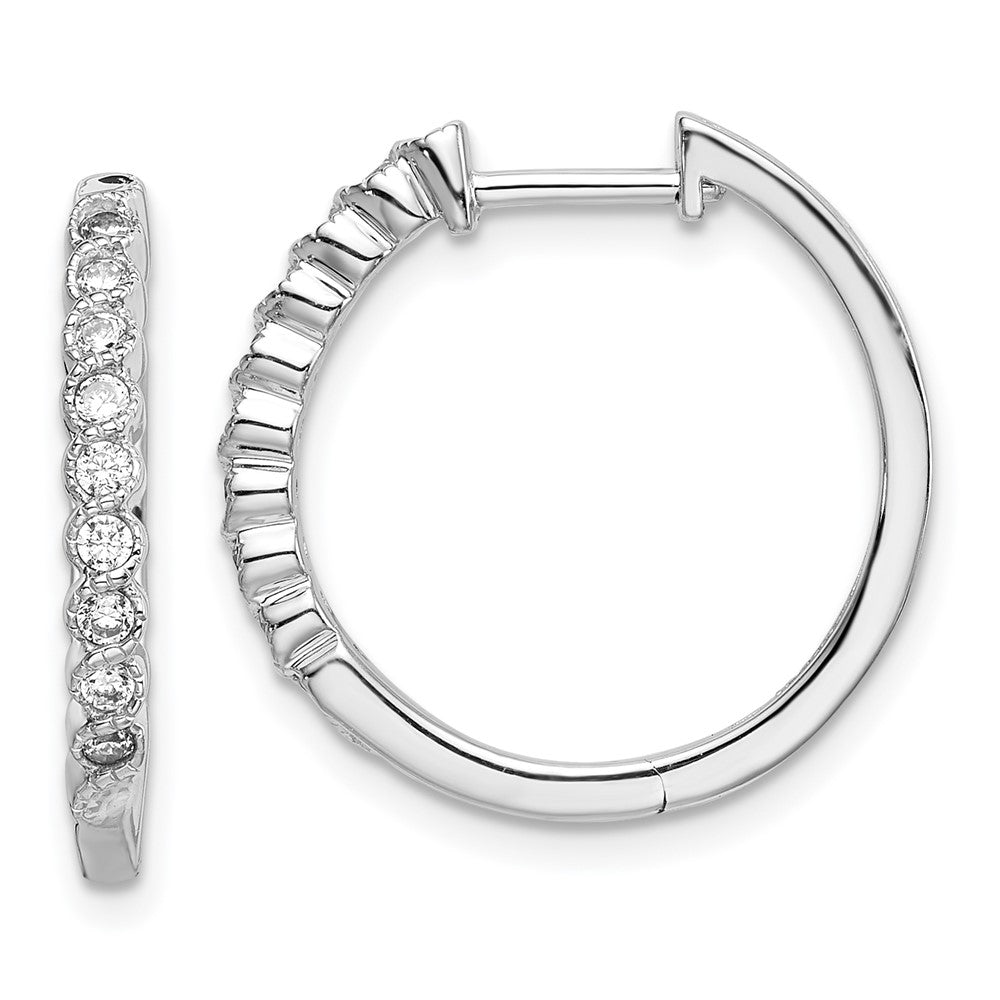 14K White Gold Lab Grown Diamond VS/SI FGH Hinged Hoop Earrings