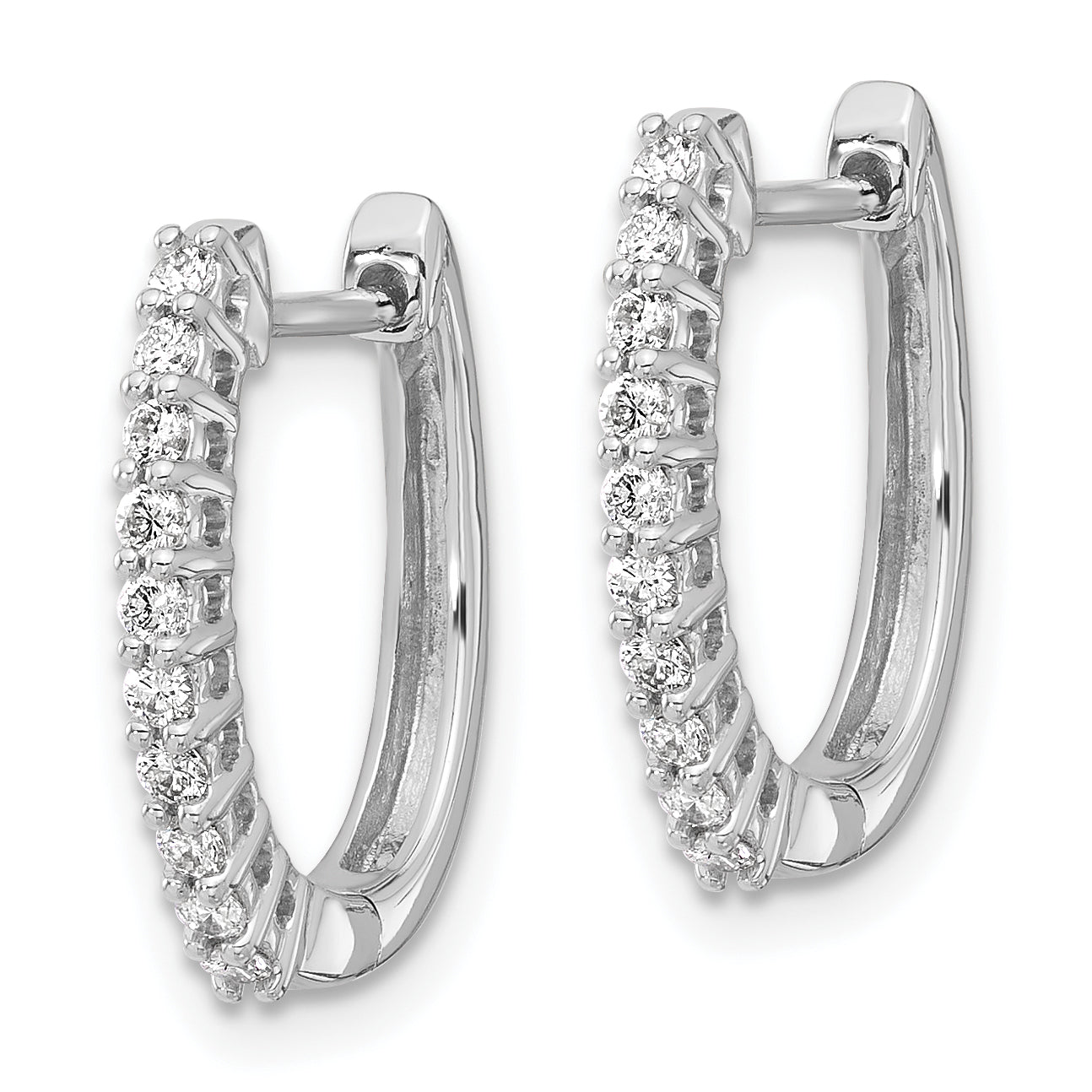 14K White Gold Lab Grown Diamond Vs/Si Fgh Hinged Hoop Earrings