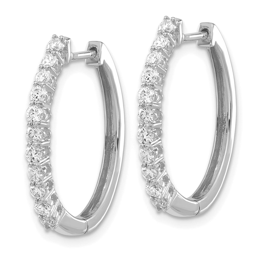 14K White Gold Lab Grown Diamond VS/SI FGH Hinged Hoop Earrings
