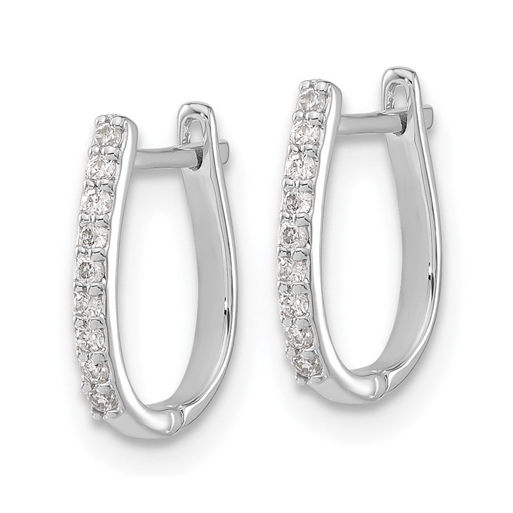 14K White Gold Lab Grown VS/SI FGH Dia Hinged Hoop Earrings