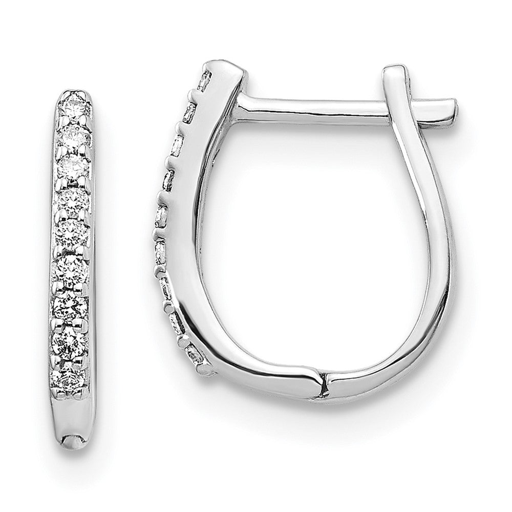 14K White Gold Lab Grown VS/SI FGH Dia Hinged Hoop Earrings
