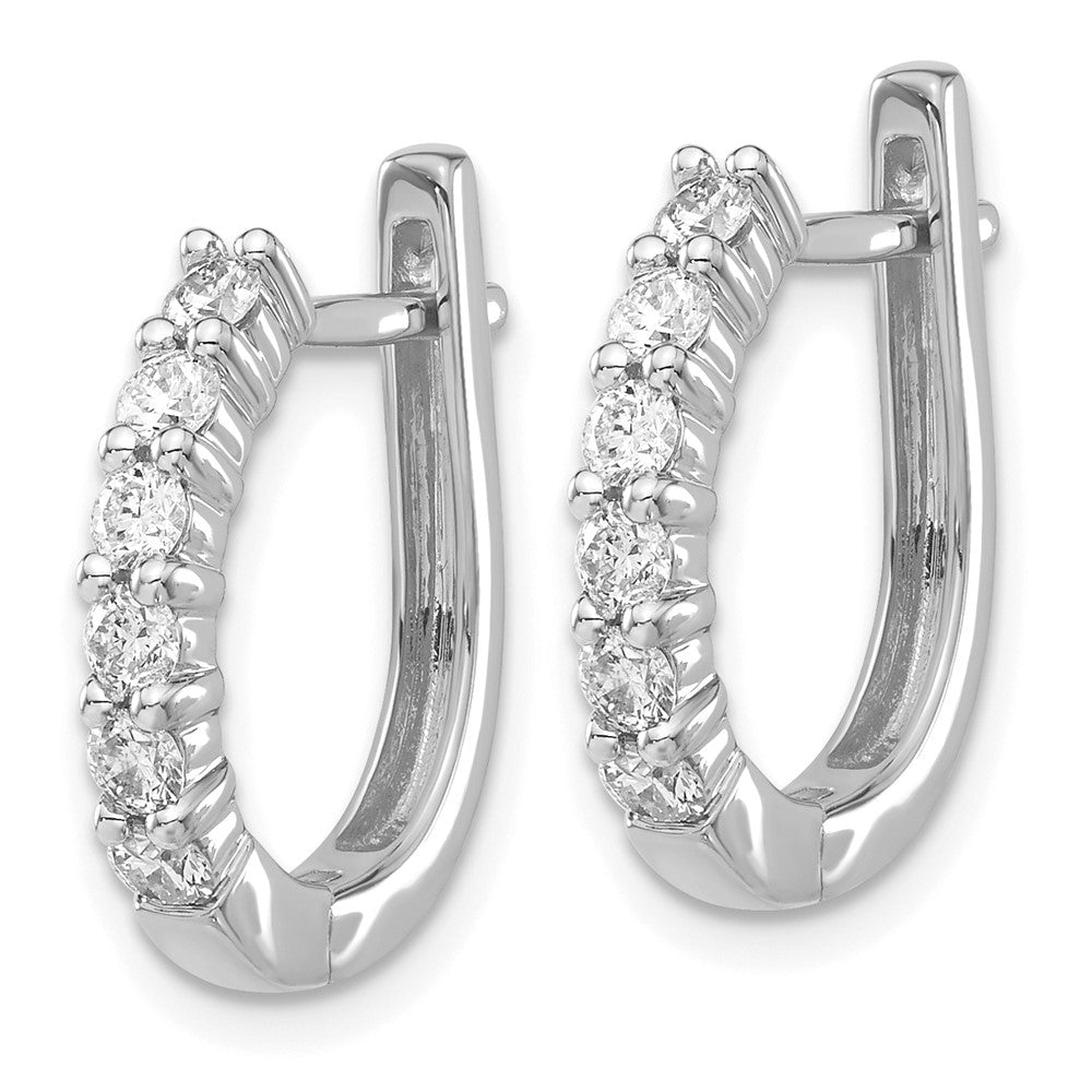 14K White Gold Lab Grown VS/SI FGH Dia Hinged Hoop Earrings