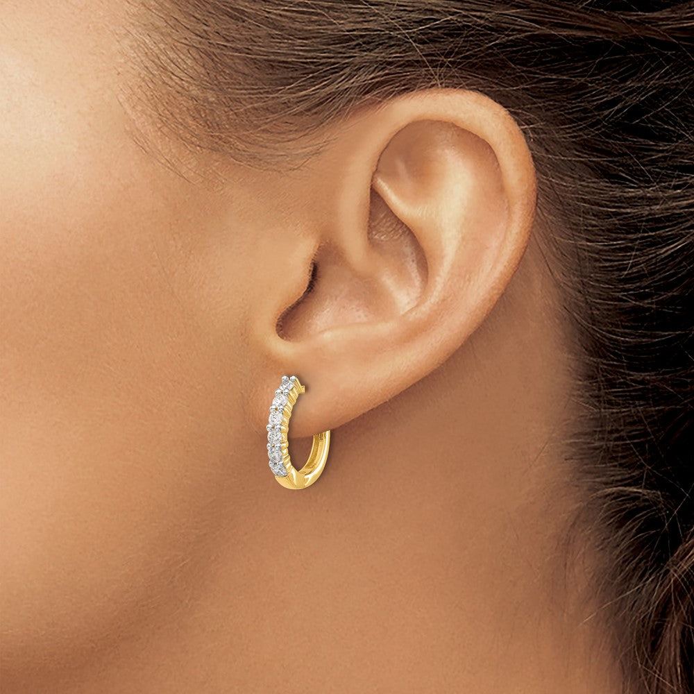 14K Lab Grown VS/SI FGH Dia Hinged Hoop Earrings