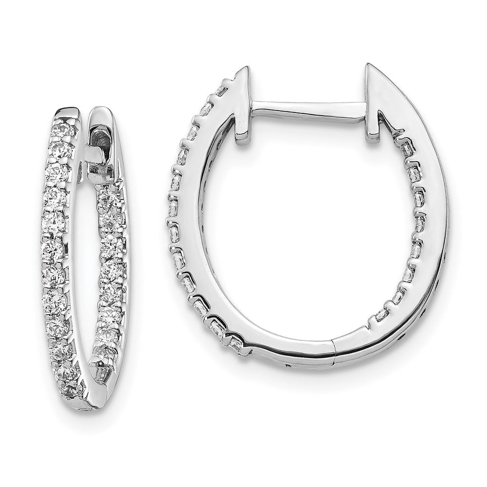 14kw Lab Grown Dia. VS/SI FGH In/Out Hinged Hoop Earrings