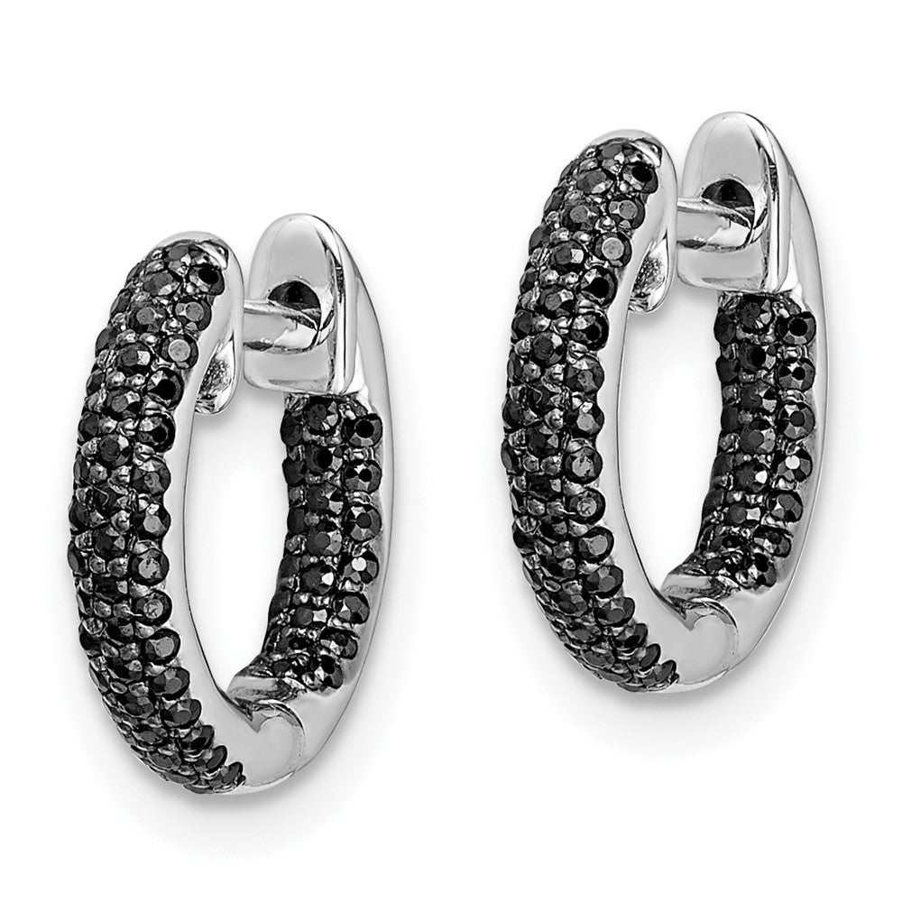 14K White Gold Lab Grown VS/SI FGH Dia Hinged Hoop Earrings