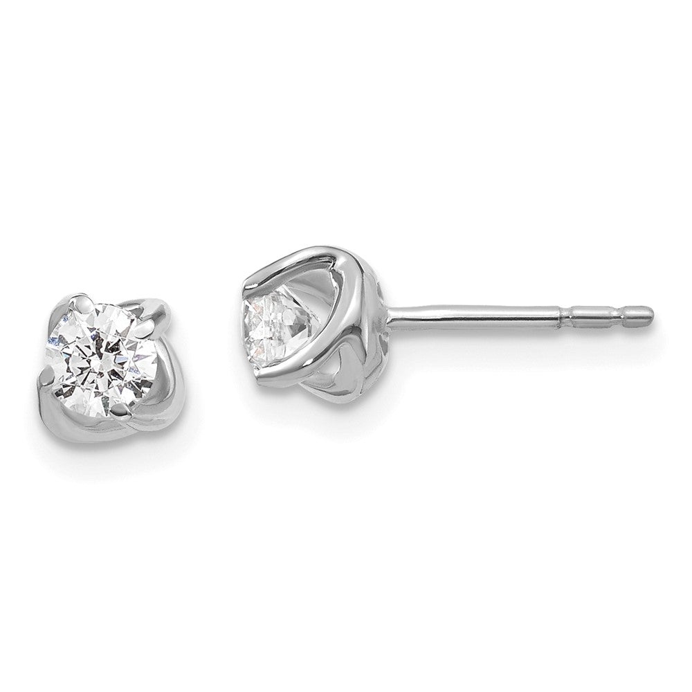 14K White Gold Lab Grown VS/SI FGH Dia Twist Earrings