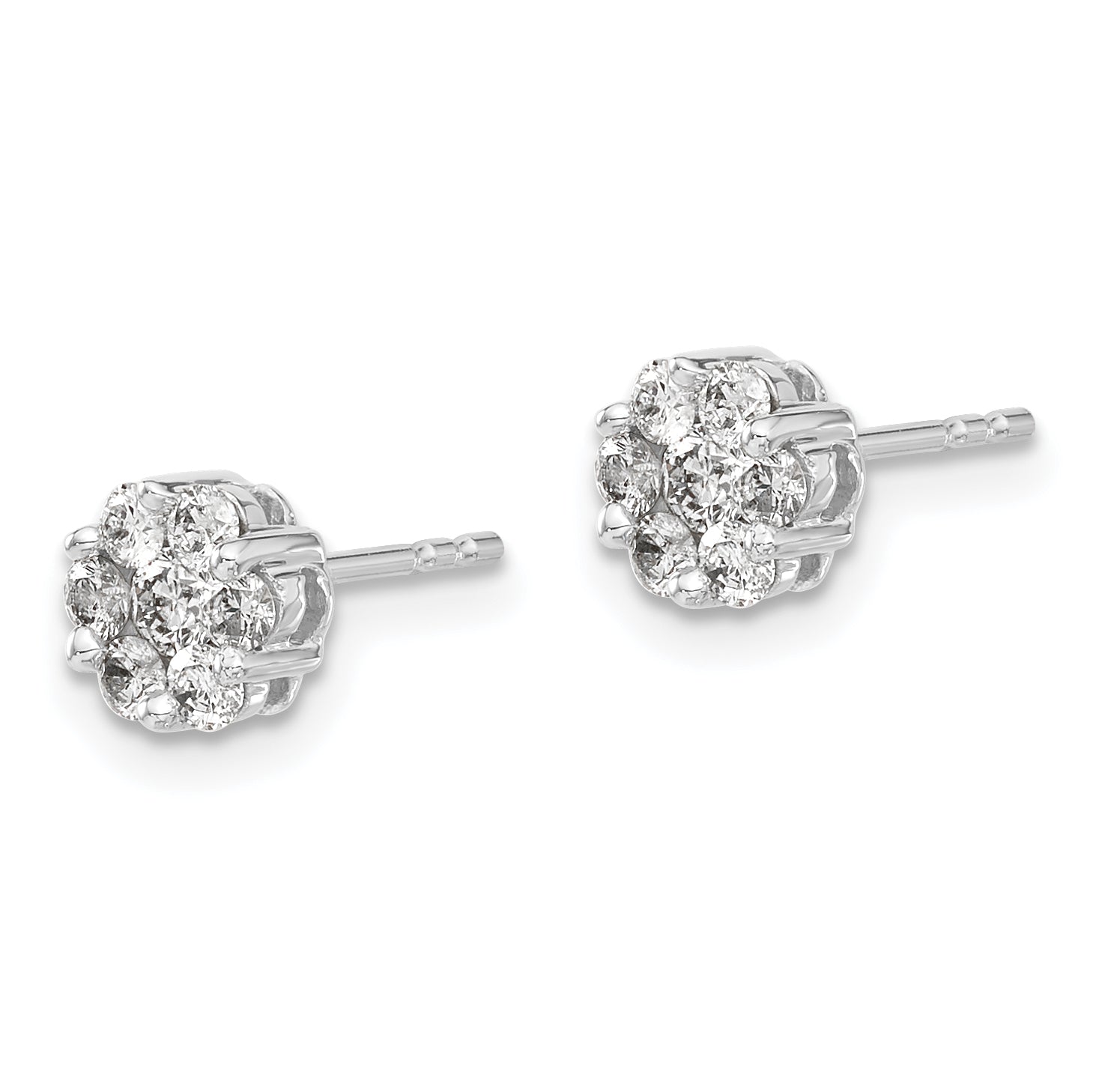 14K White Gold Lab Grown Diamond Vs/Si Fgh Cluster Push Back Earring