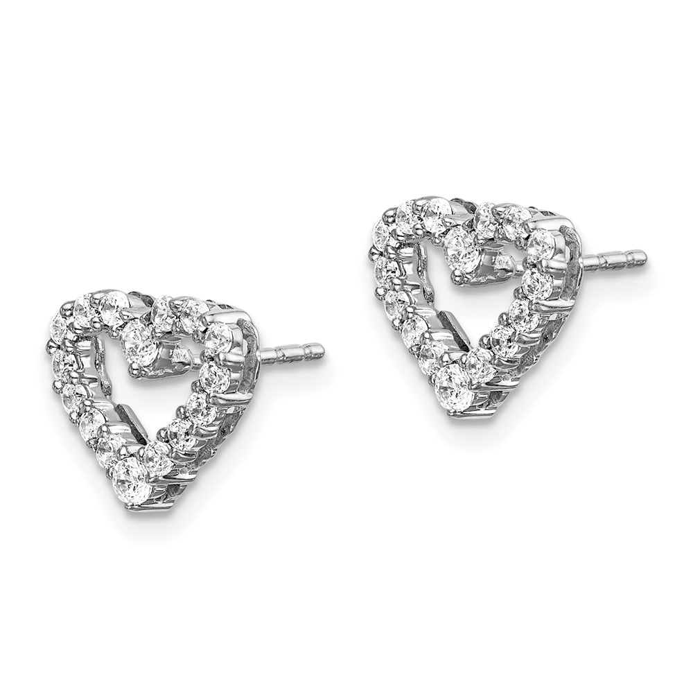 14K White Gold Lab Grown Diamond VS/SI FGH Heart Earrings