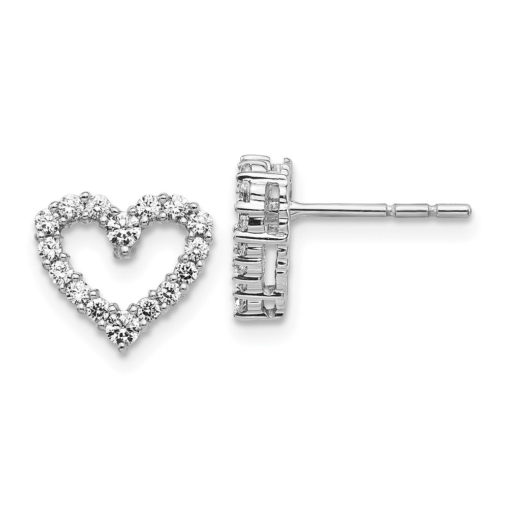 14K White Gold Lab Grown Diamond VS/SI FGH Heart Earrings