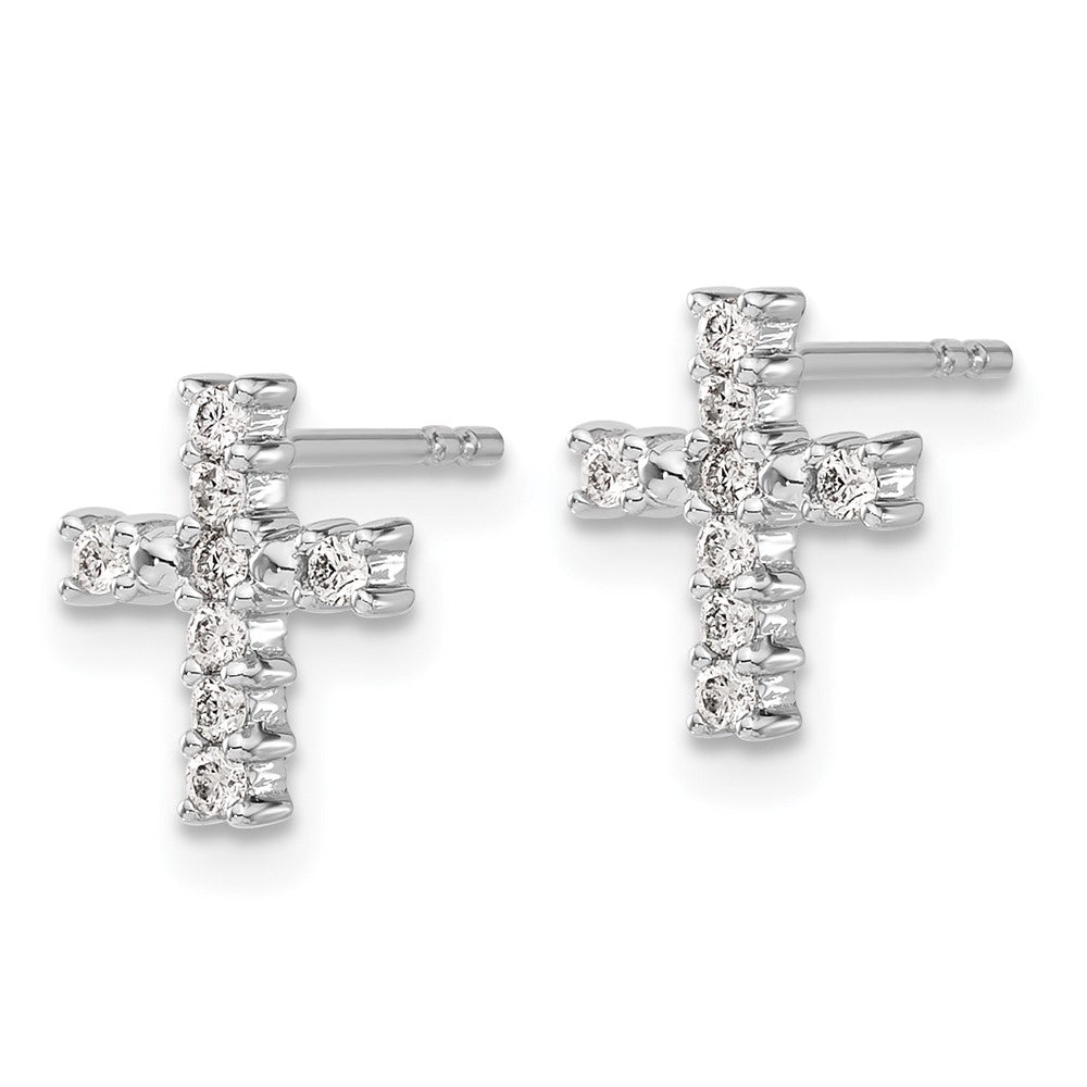 14K White Gold Lab Grown Diamond VS/SI FGH Cross Post Earrings