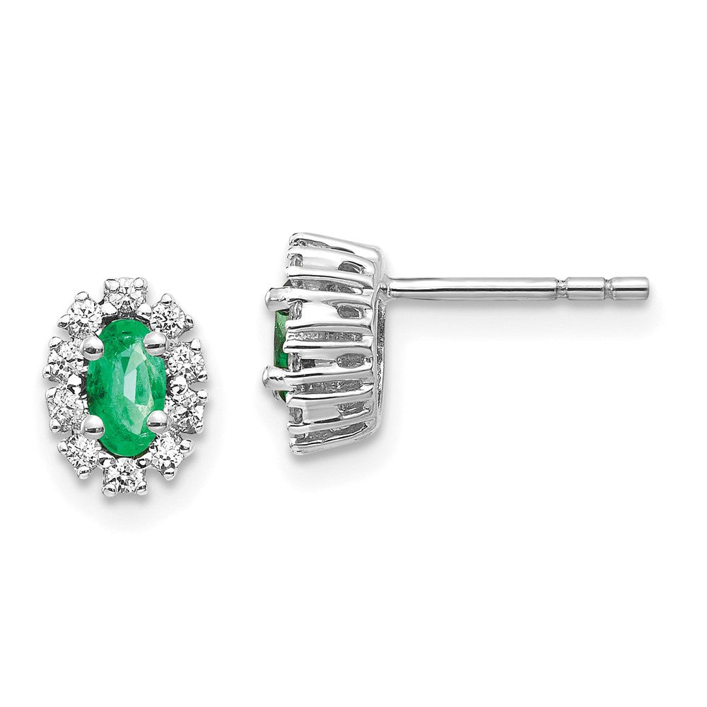 14K White Gold Lab Grown Diamond 1/5Ct VS/SI FGH & Cr. Emerald Earr
