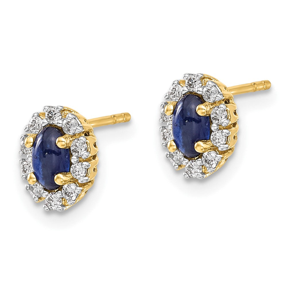 14K Lab Grown Diamond VS/SI FGH & Cr. Sapphire Earrings