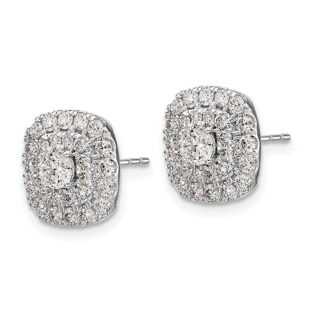 14K White Gold Lab Grown Diamond VS/SI FGH Double Halo Earrings
