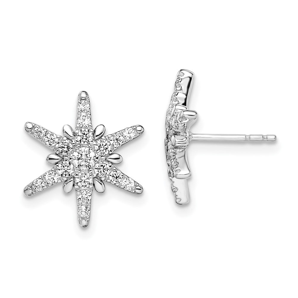 14K White Gold Lab Grown Diamond VS/SI FGH Star Post Earrings