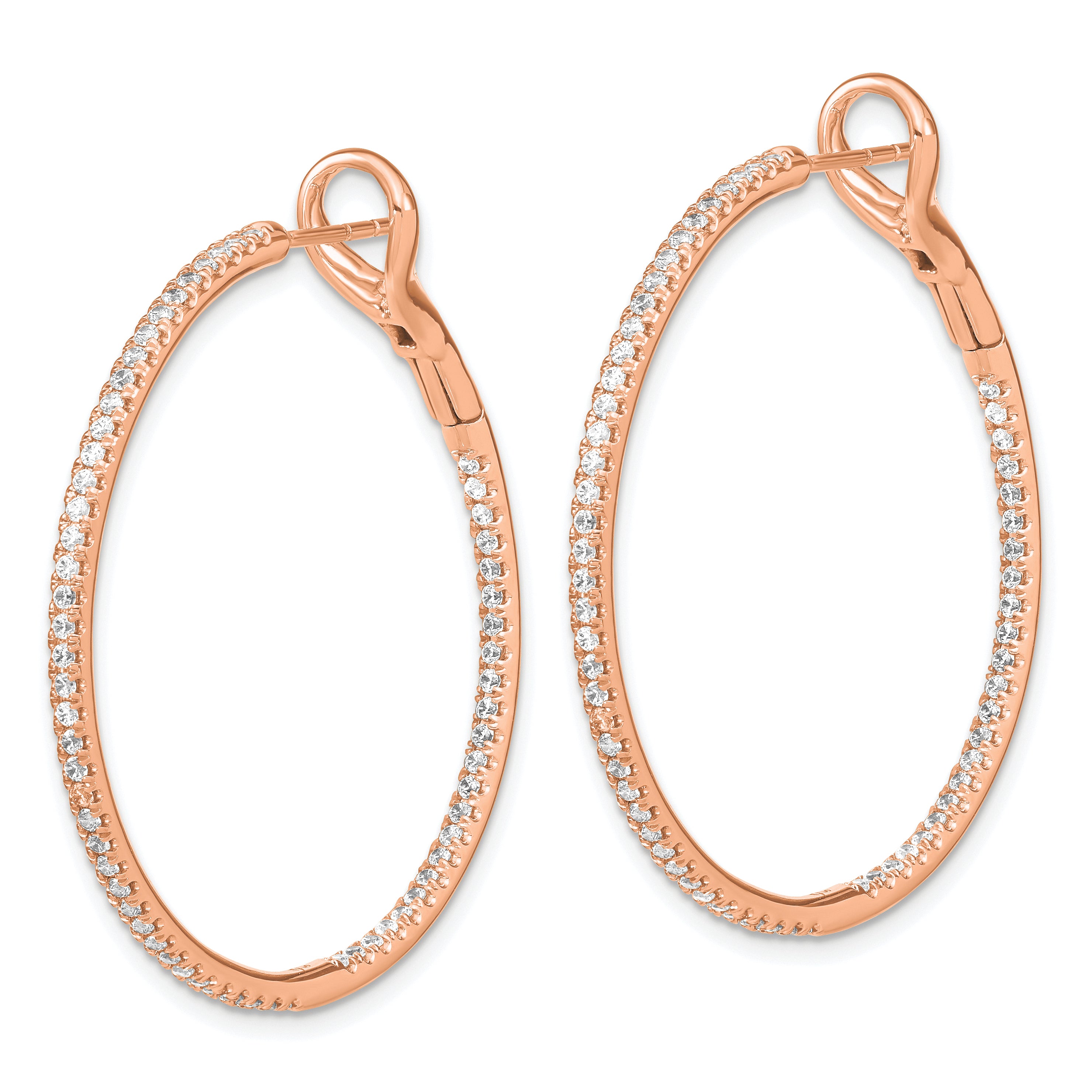 14K Lab Grown Diamond Vs/Si Fgh In & Out Hoop Earrings