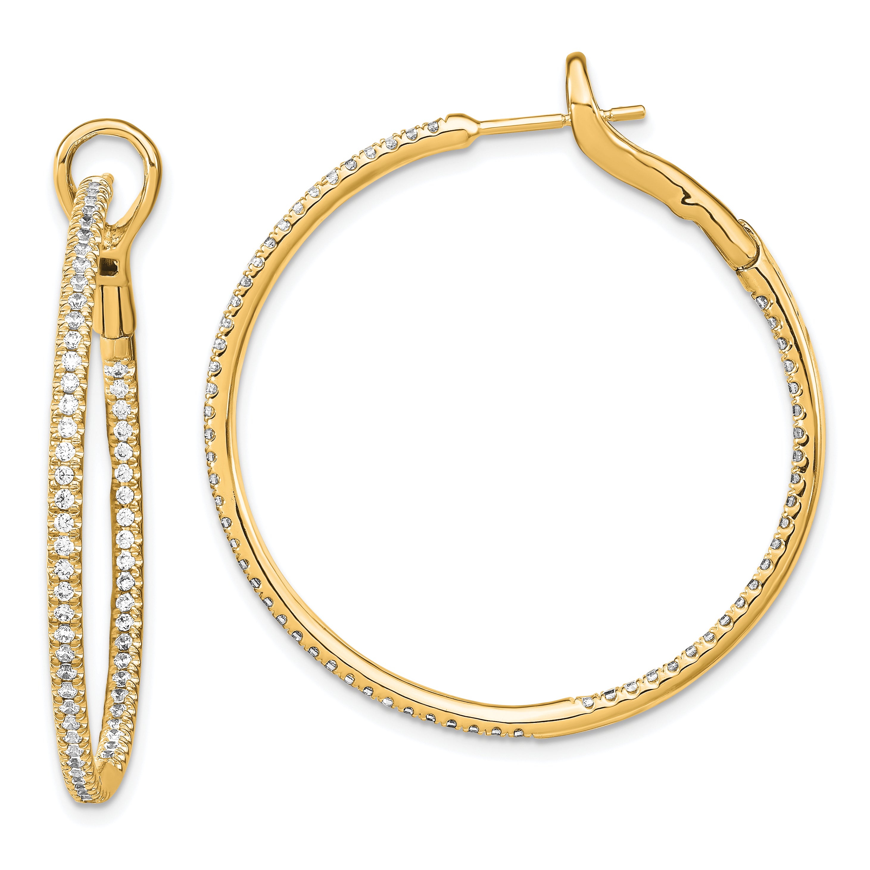 14K Lab Grown Diamond Vs/Si Fgh In & Out Hoop Earrings