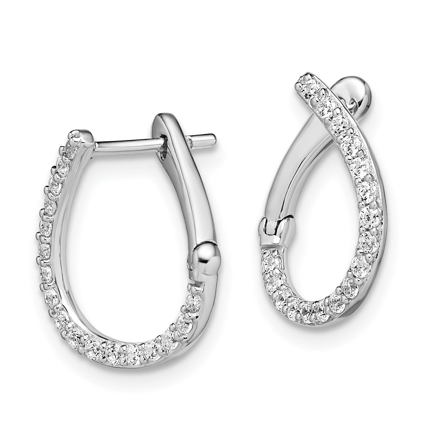 14K White Gold Lab Grown Diamond Vs/Si Fgh Fancy Twist Hoop Earrings