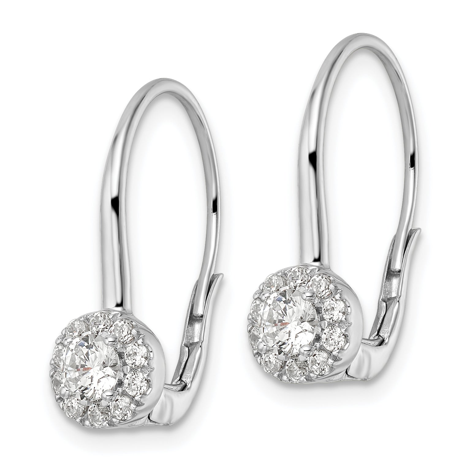 14K White Gold Lab Grown Vs/Si Fgh Dia Leverback Drop Earrings