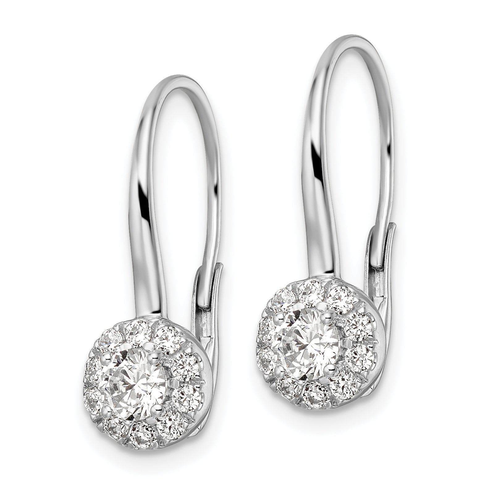14K White Gold Lab Grown Vs/Si Fgh Dia Leverback Drop Earrings