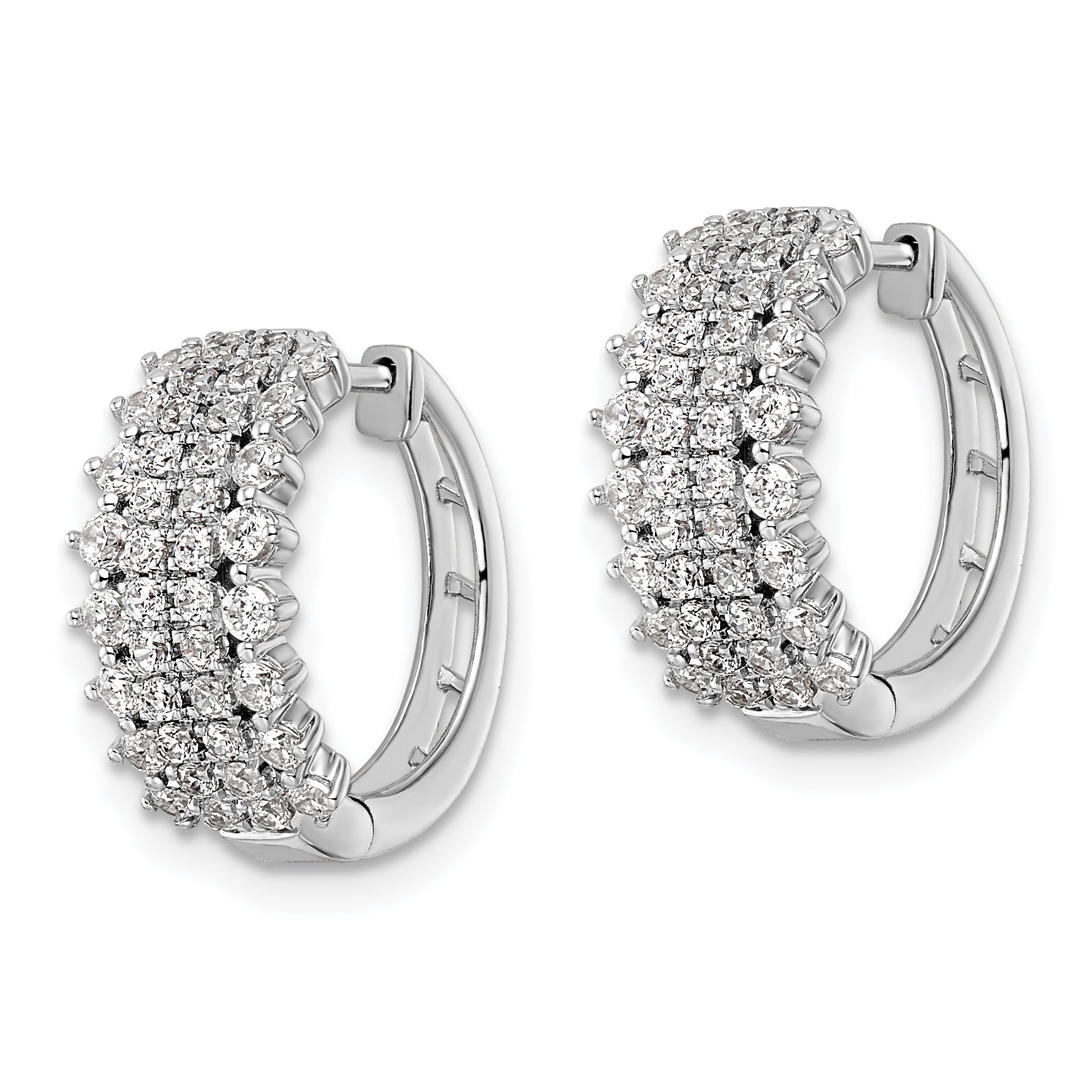 14K White Gold Lab Grown Diamond Vs/Si Fgh Hinged Hoop Earrings