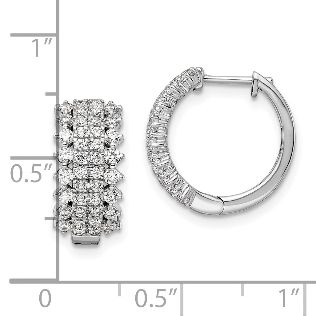 14K White Gold Lab Grown Diamond Vs/Si Fgh Hinged Hoop Earrings