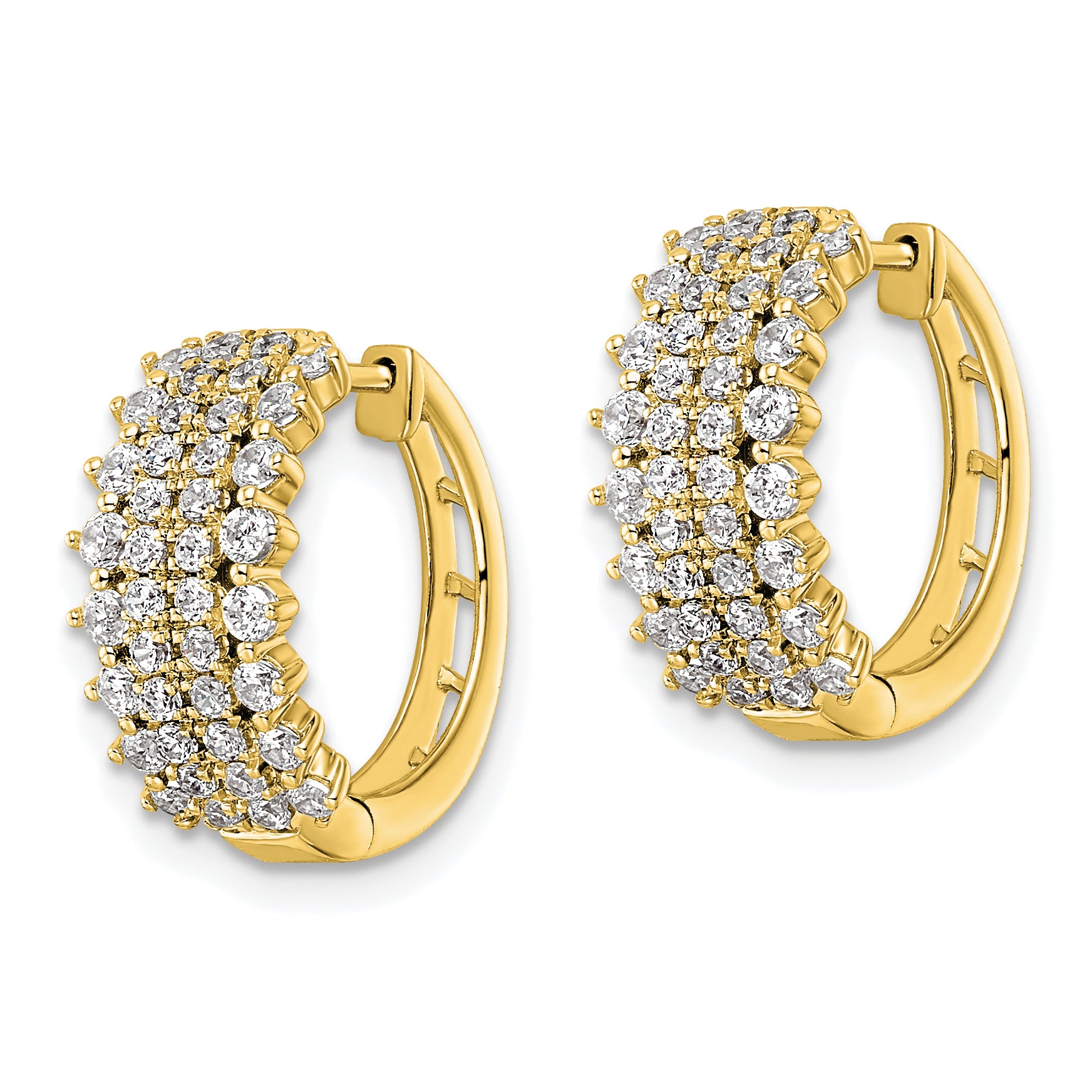 14K Lab Grown Diamond Vs/Si Fgh Hinged Hoop Earrings
