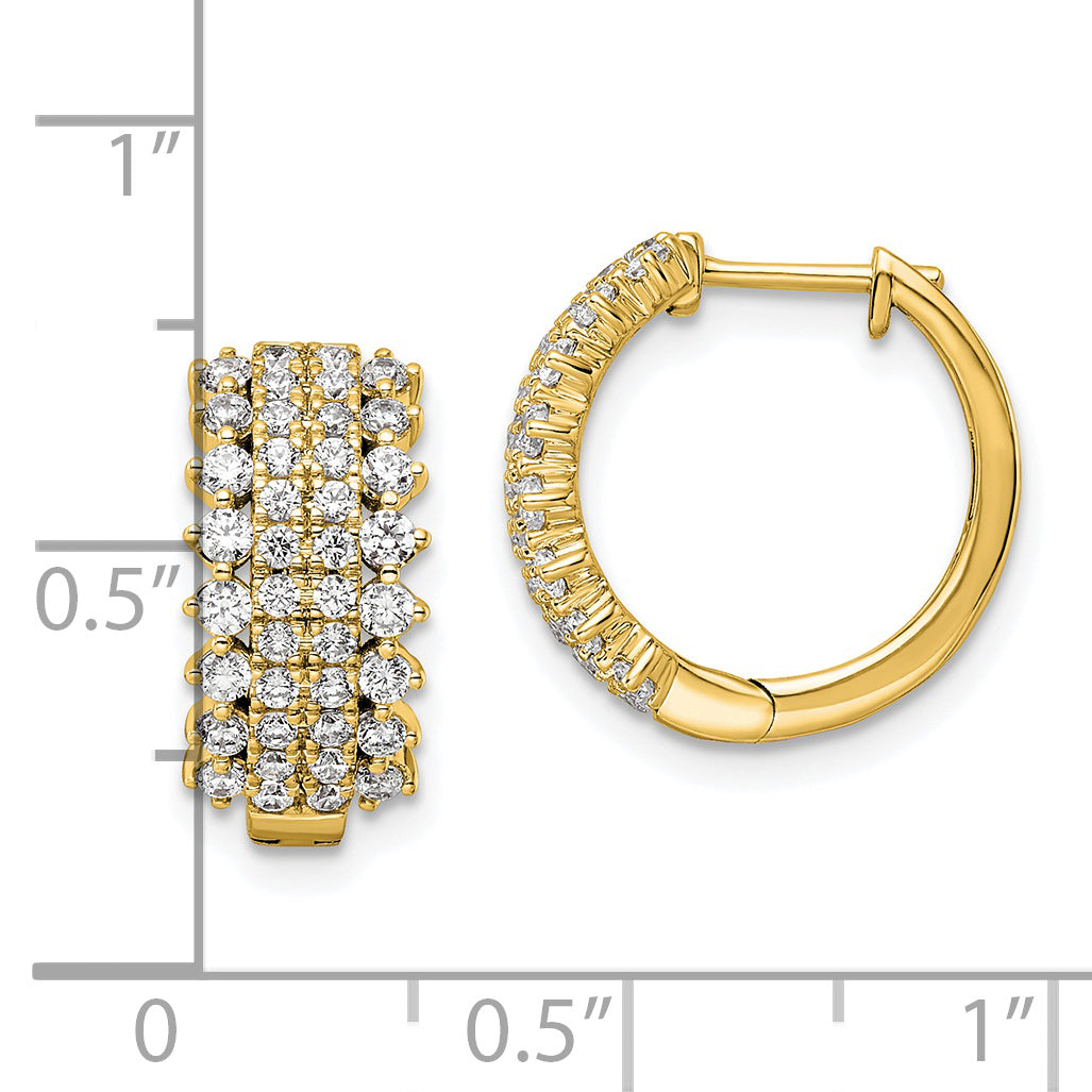 14K Lab Grown Diamond Vs/Si Fgh Hinged Hoop Earrings
