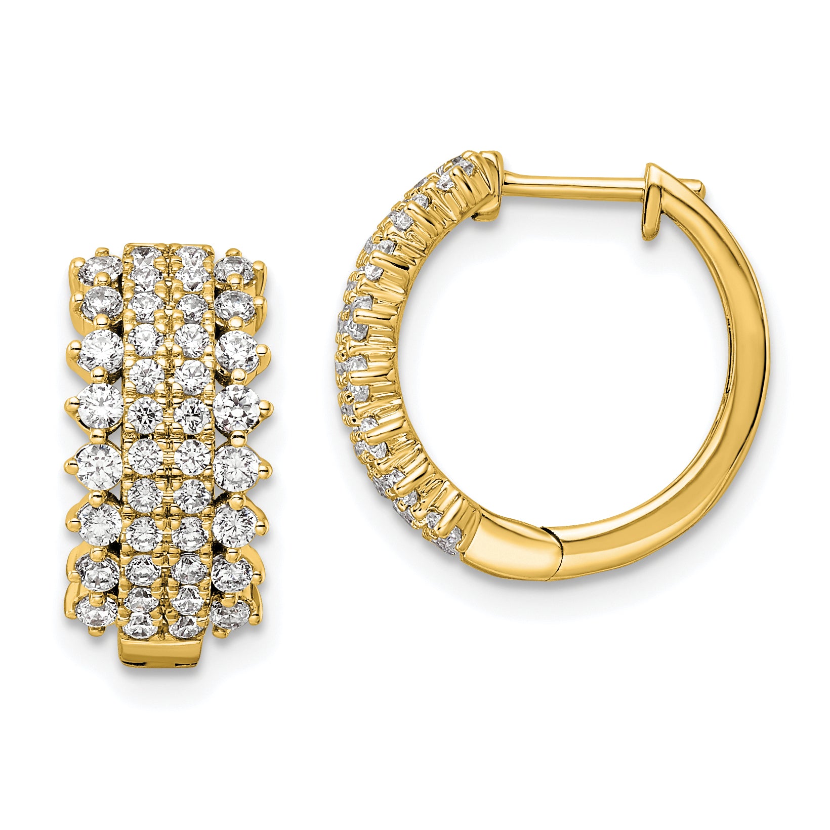14K Lab Grown Diamond Vs/Si Fgh Hinged Hoop Earrings