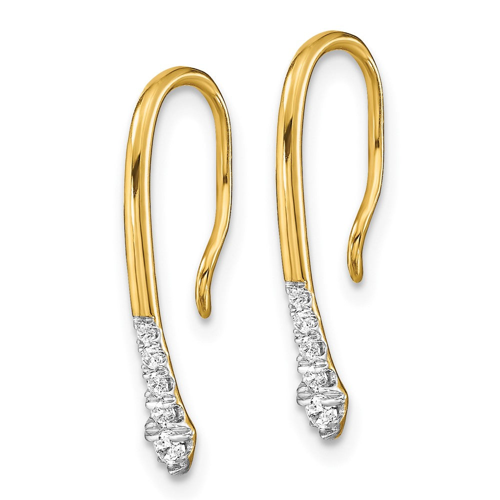 14K Lab Grown VS/SI FGH Dia Drop Wire Earrings