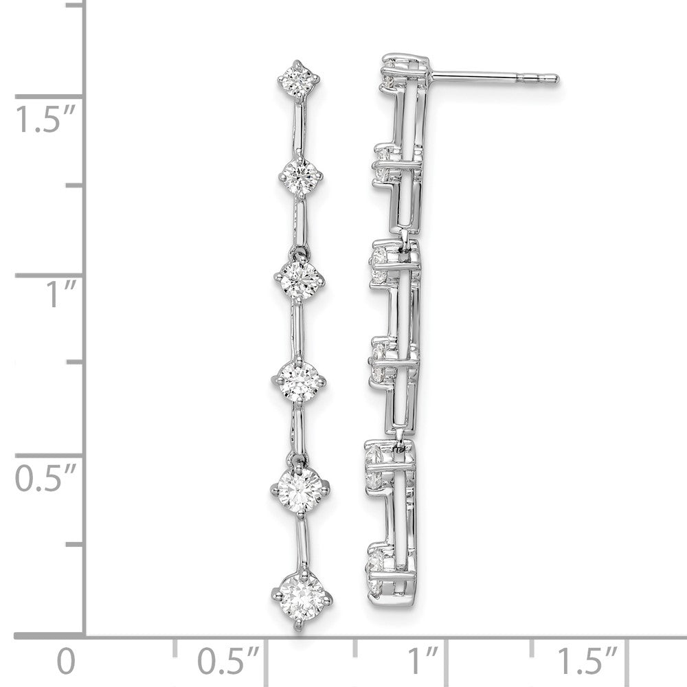 14K White Gold Lab Grown Diamond VS/SI FGH 6 Stone Post Dangle Earri