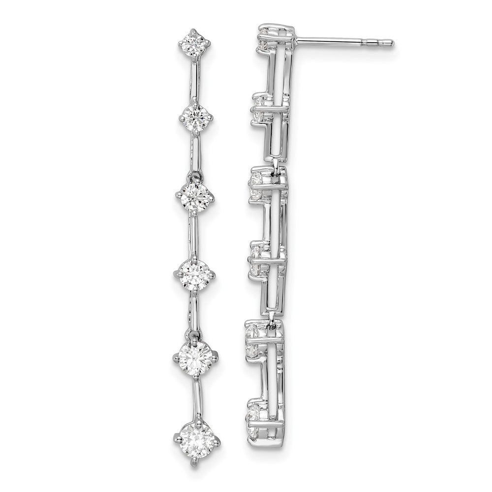 14K White Gold Lab Grown Diamond VS/SI FGH 6 Stone Post Dangle Earri
