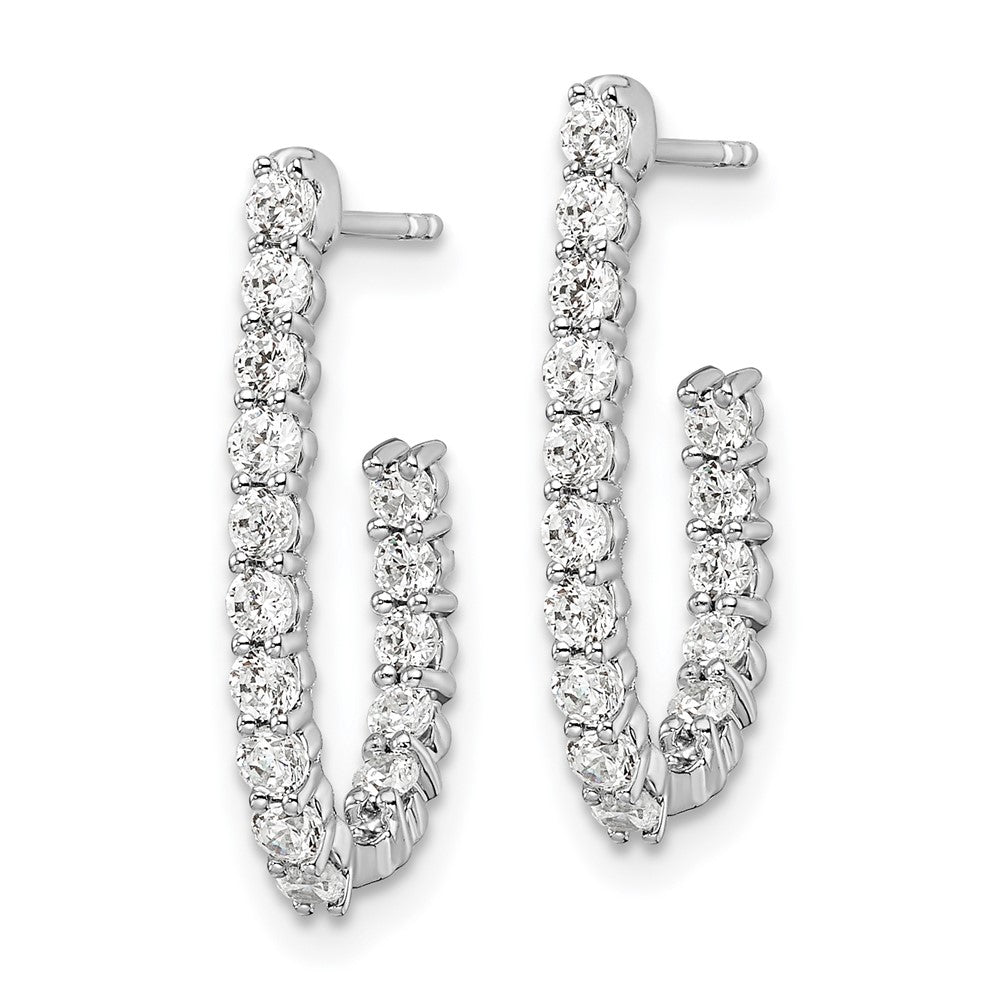 14K White Gold Lab Grown Diamond VS/SI FGH In and Out J-Hoop Earring