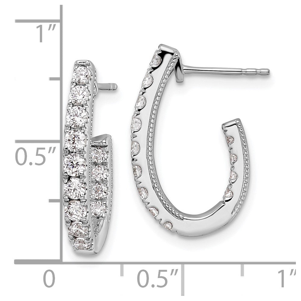 14K White Gold Lab Grown Diamond VS/SI FGH In and Out J-Hoop Earring