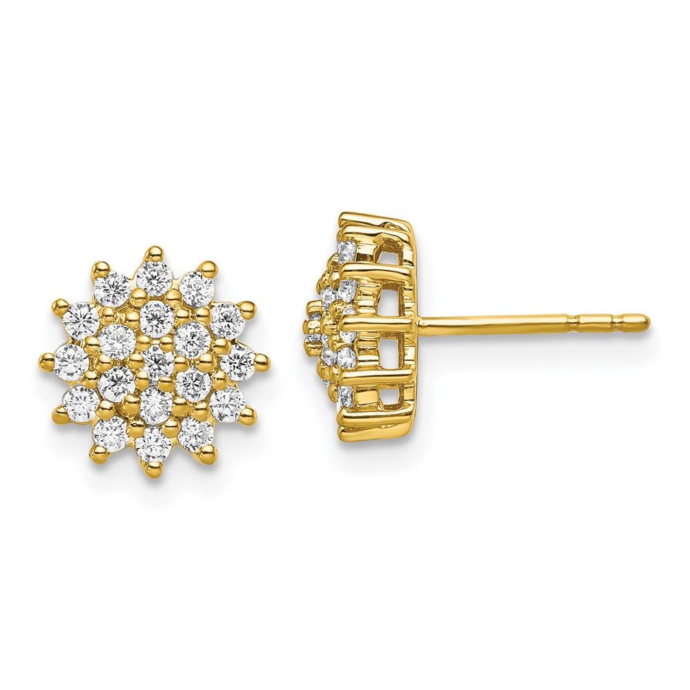 14K Lab Grown Diamond VS/SI FGH Cluster Post Earrings