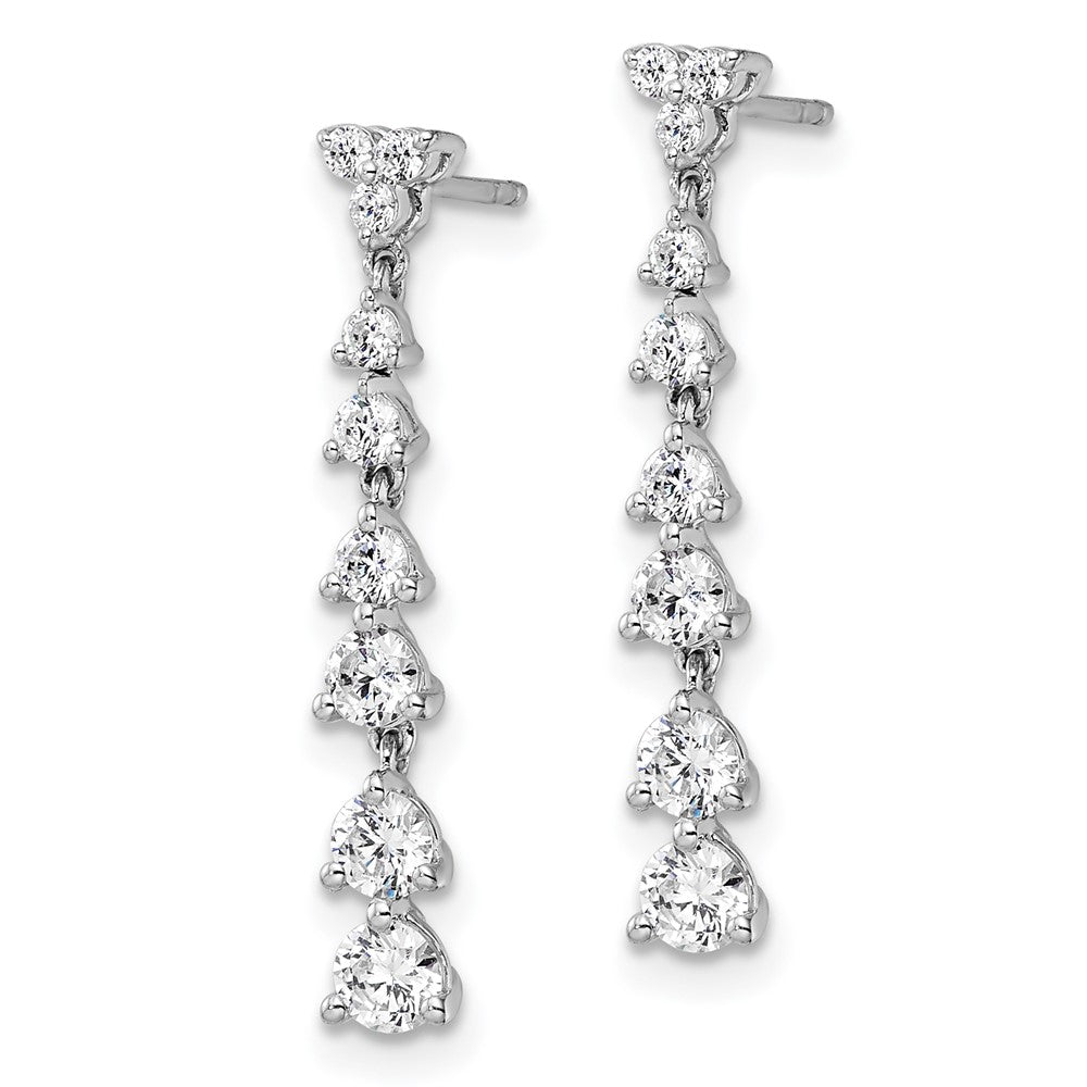 14K White Gold Lab Grown VS/SI FGH Dia Post Dangle Earrings
