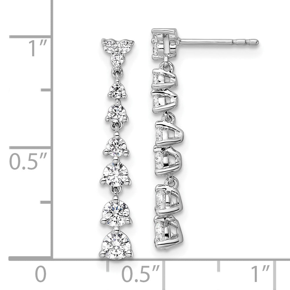 14K White Gold Lab Grown VS/SI FGH Dia Post Dangle Earrings