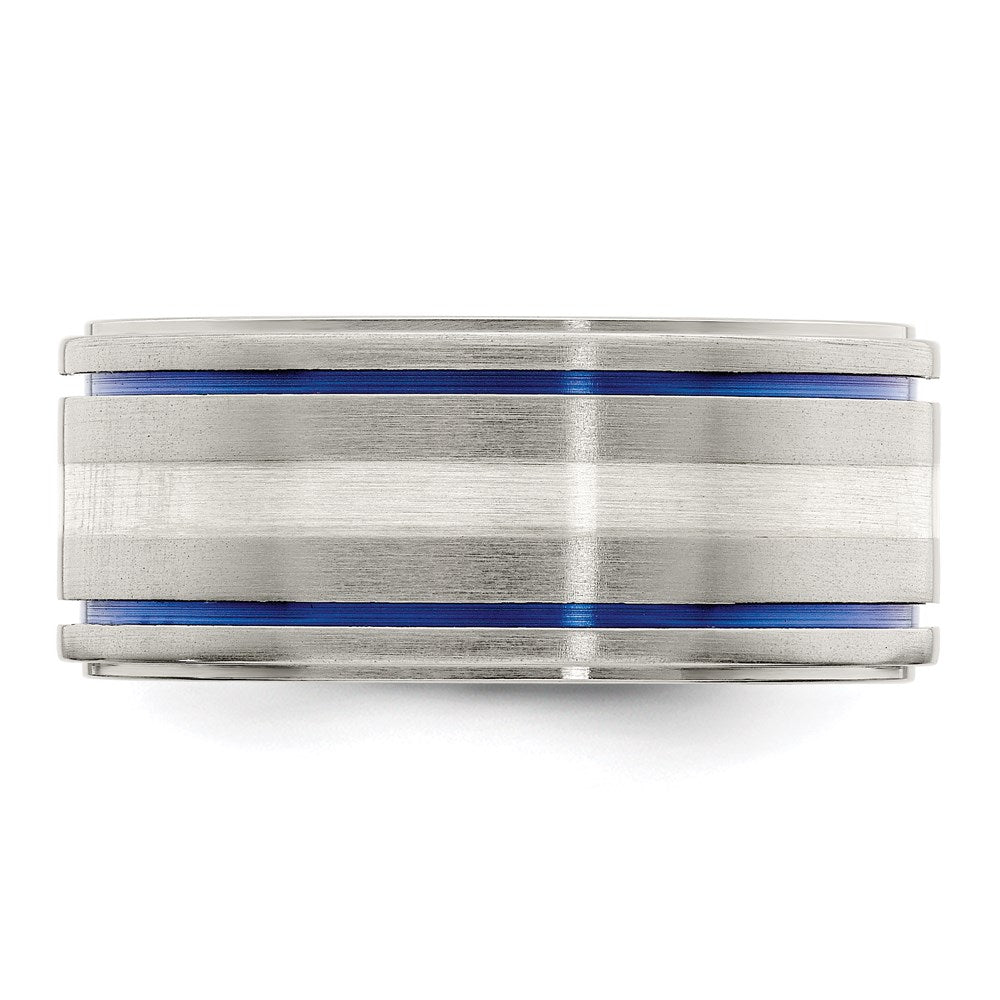 Edward Mirell Titanium w/Argentium Sterling Silver Anodized 10mm Band