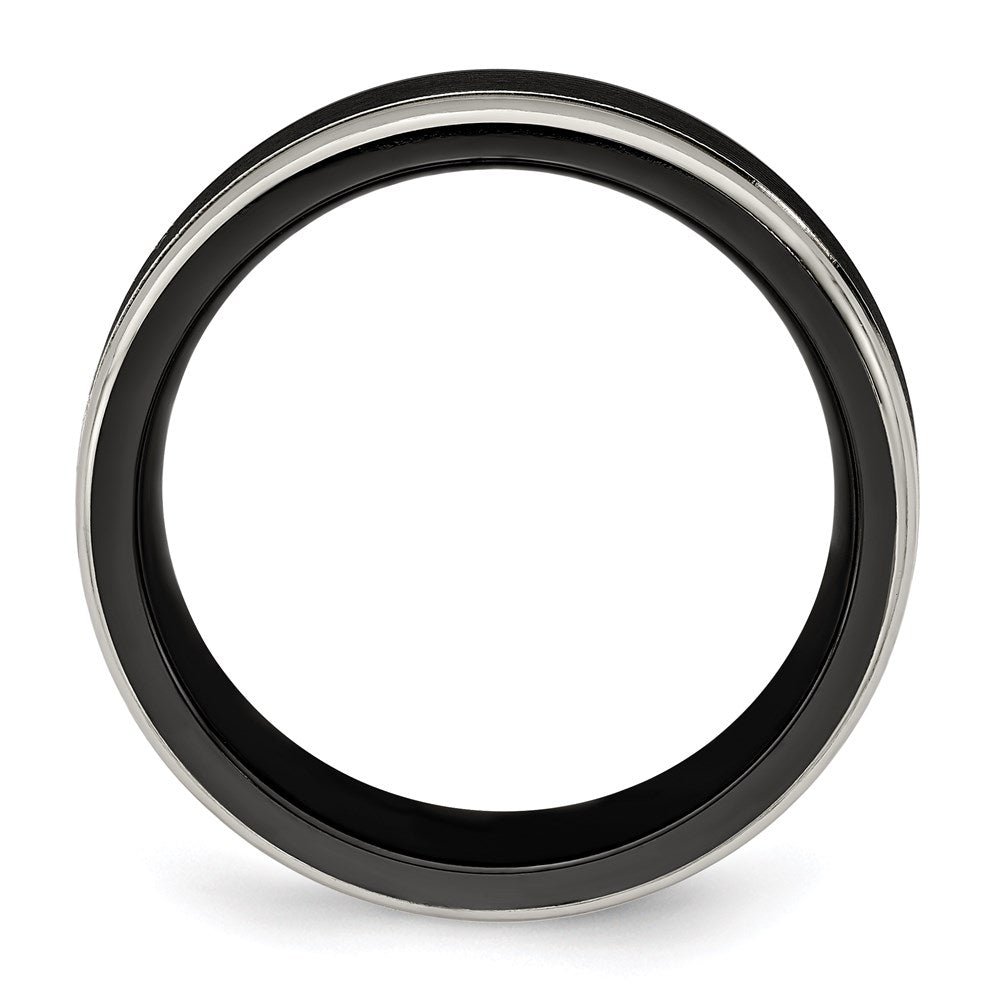 Edward Mirell Black TI -Traction Finish w/Polished Edge6.5mm Band