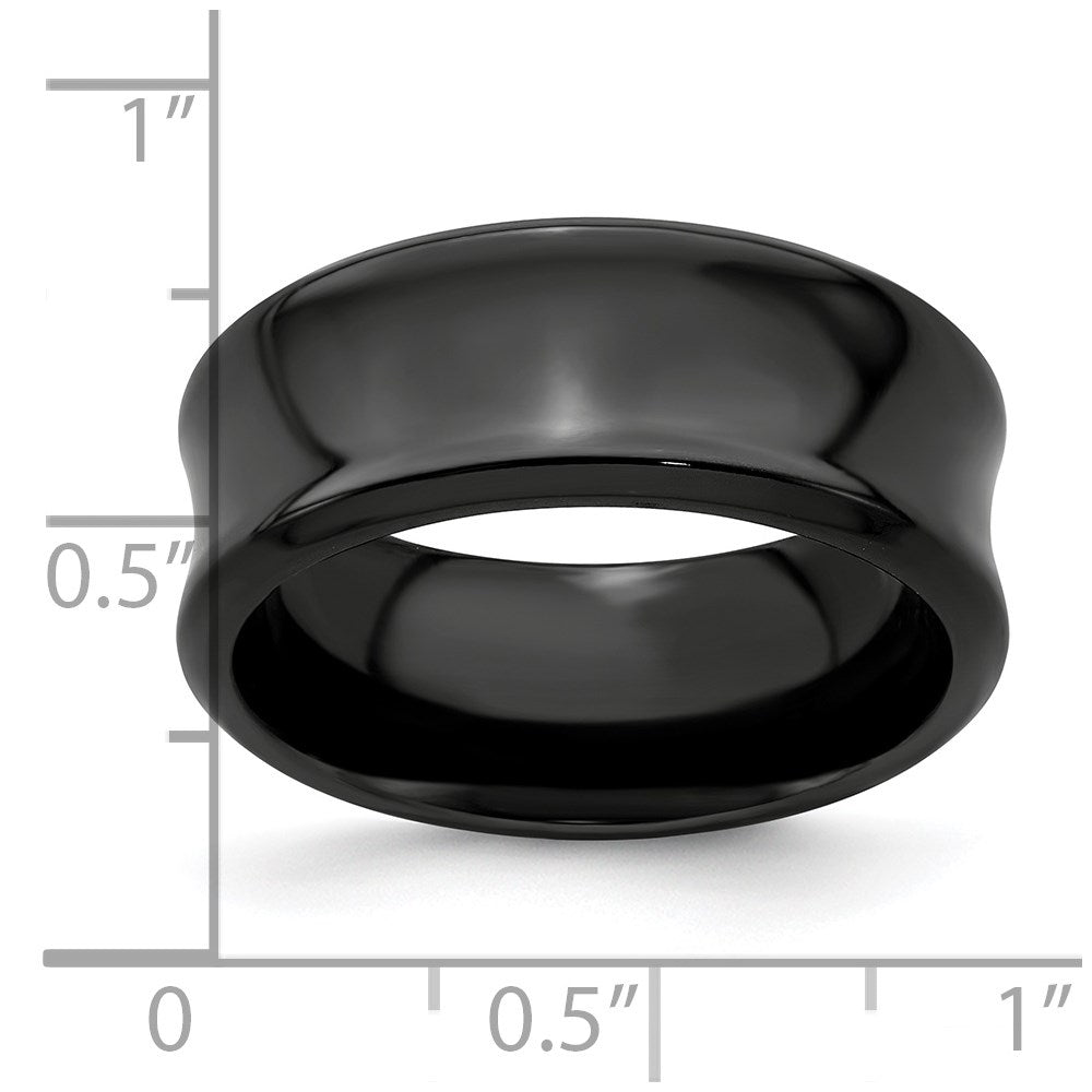 Edward Mirell Titanium Black Ti Polished Concave 9mm Band