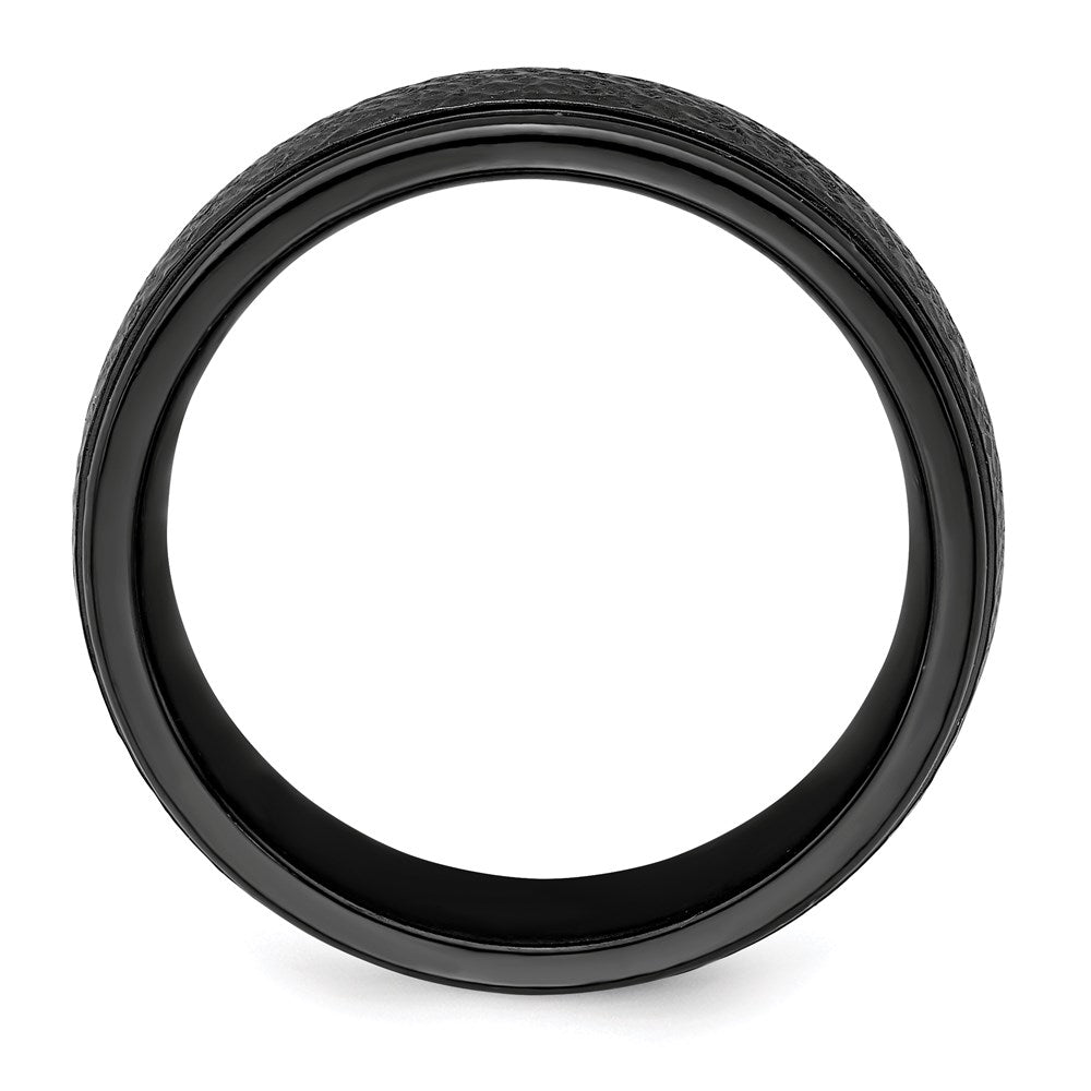 Edward Mirell Titanium Black Ti Hammered 7mm Band