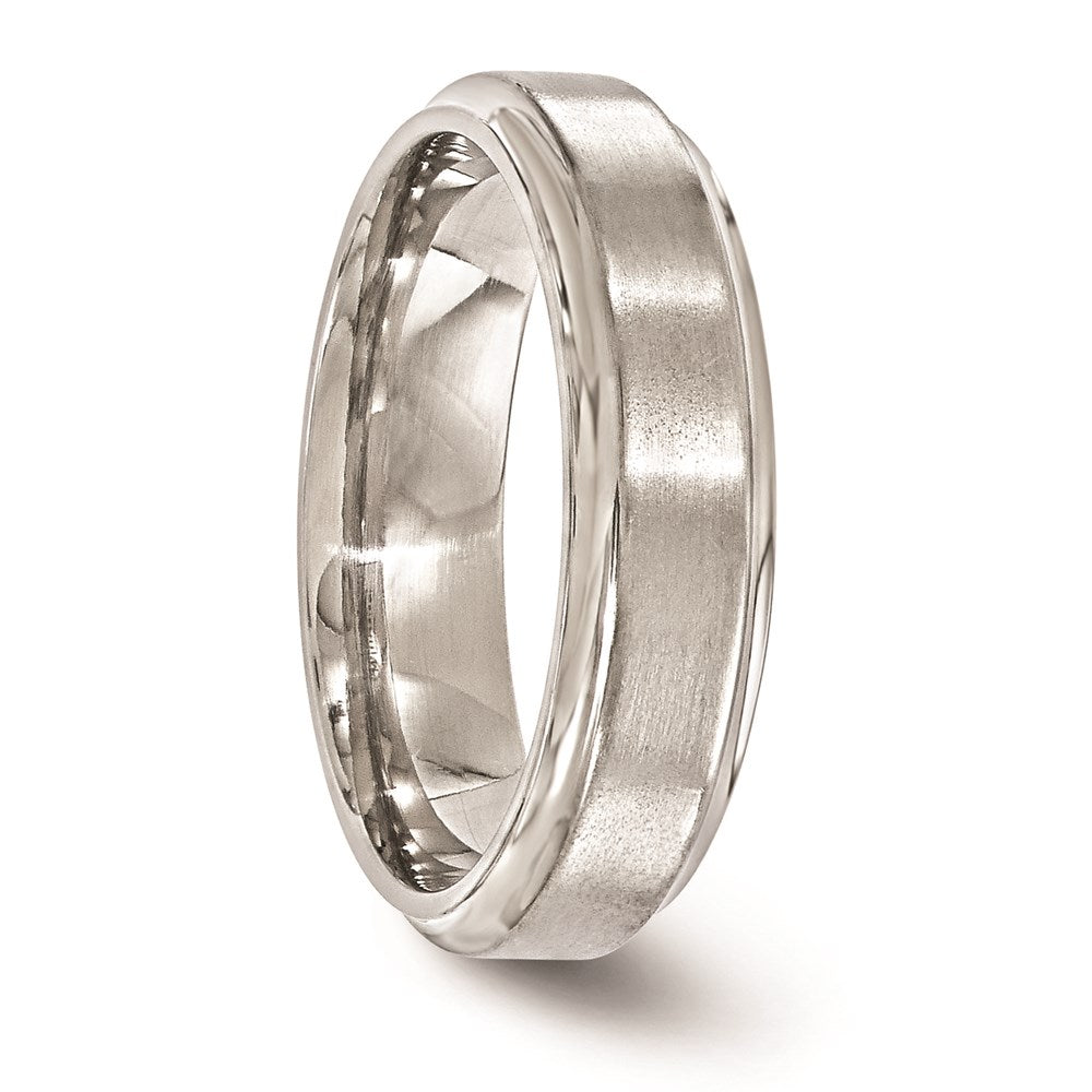 Edward Mirell Titanium Brushed & Polished Beveled 6mm Band